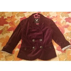PLUM VELVET BLAZER
